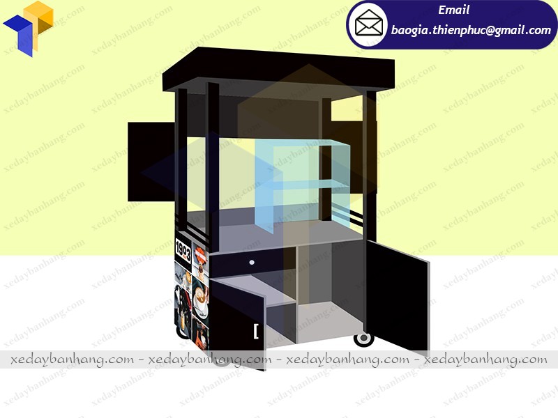 xe đẩy bán cà phê