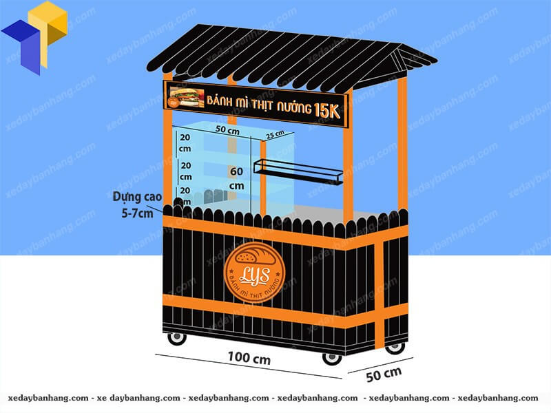 xe đẩy bán bánh mì