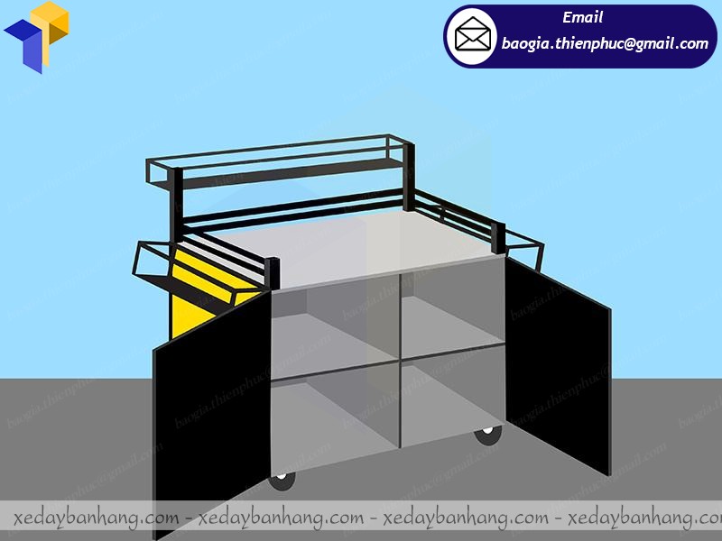 thiết kế tủ bán trà sữa