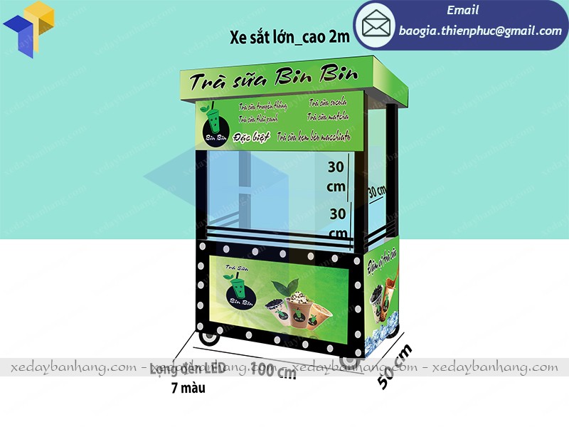 xe đẩy bán trà sữa