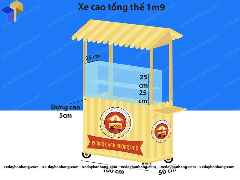 xe bánh mì gỗ giá rẻ