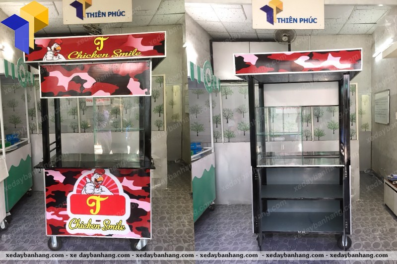 xe đẩy bán gà rán long an