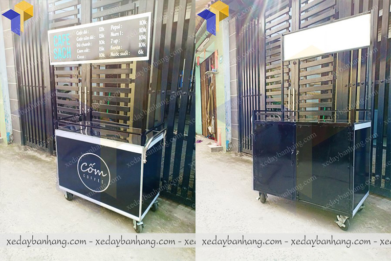thiết kế xe đẩy bán cà phê dạo