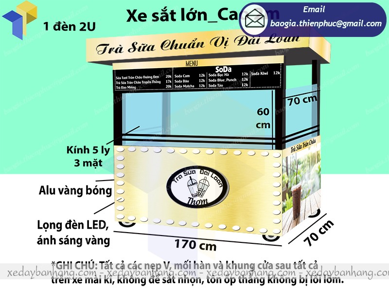 mẫu xe trà sữa take away