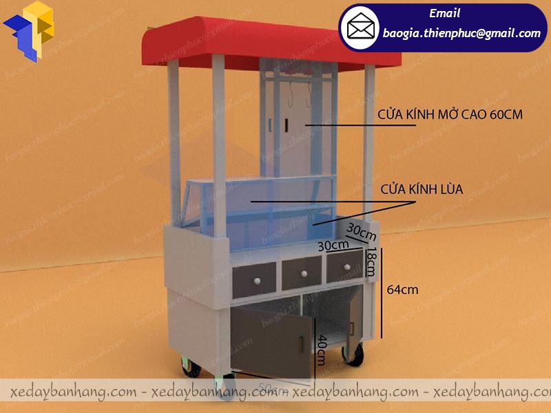 thiết kế tủ thức ăn nhanh giá rẻ