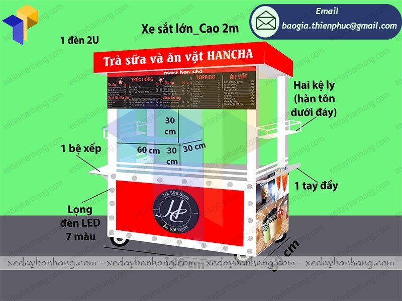 tủ bán trà sữa lưu động