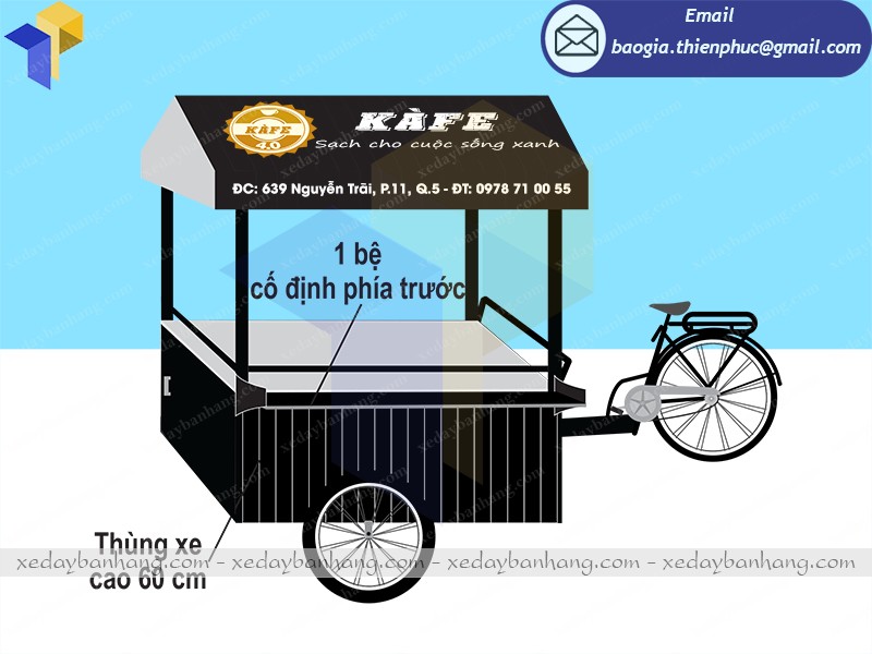 xe đạp bán cà phê 