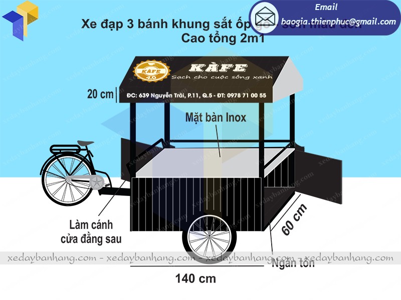 đóng xe đạp bán cà phê