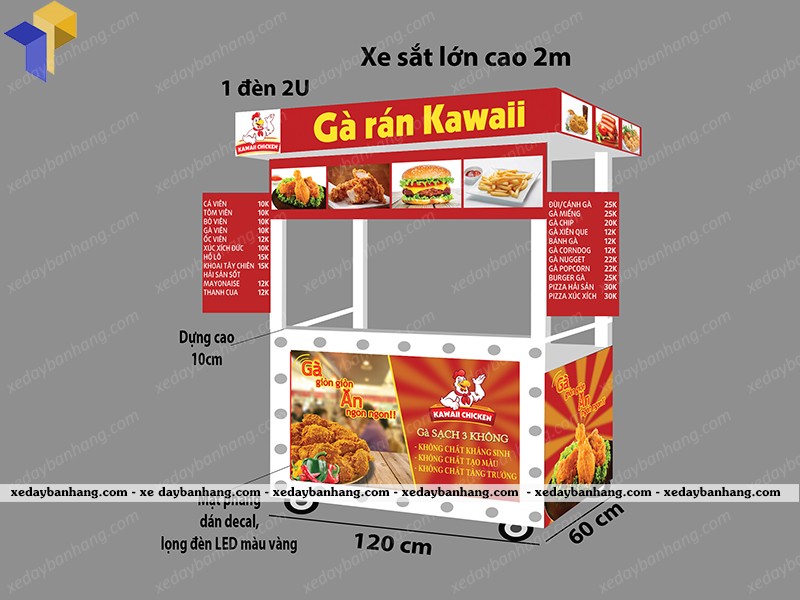 xe bán gà rán lưu động đẹp