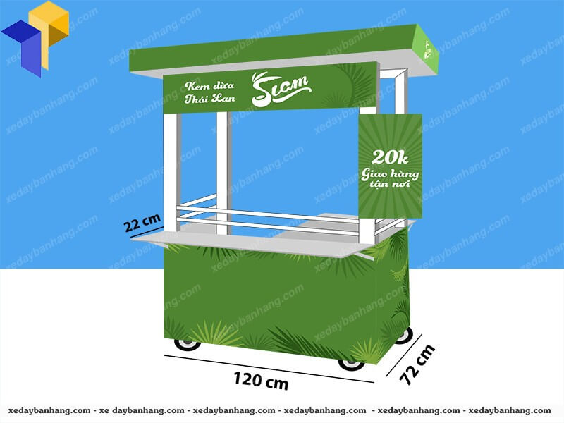 xe bán kem dừa giá rẻ