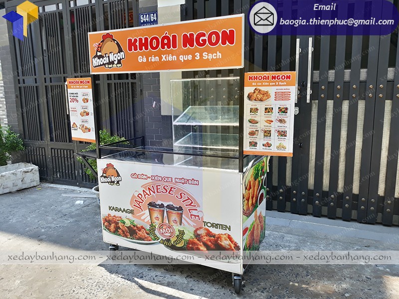 xe đẩy bán gà rán kiên giang