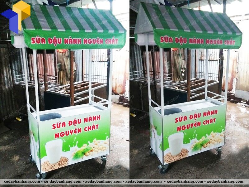 xe đẩy gỗ bán sữa đậu nành