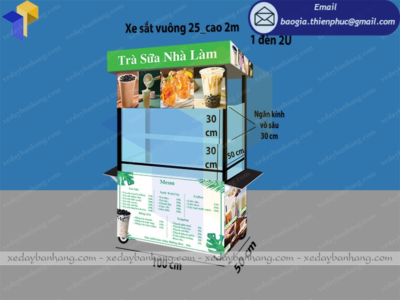 xe trà sữa nhà làm giá rẻ