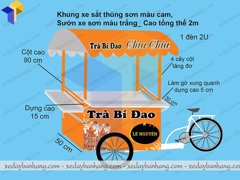 xe đạp bán trà bí đao bình dương