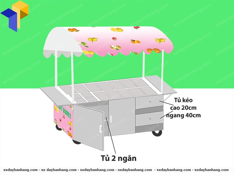 xe đẩy trái cây tô tự chọn