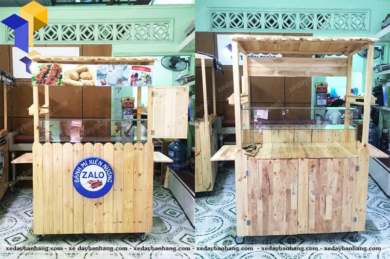 đóng xe trà sữa gỗ
