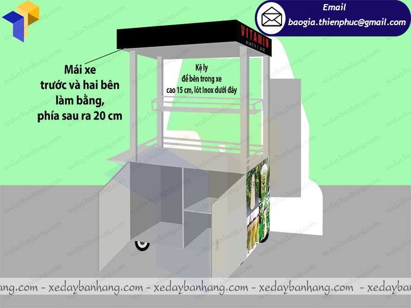 giá xe inox bán bánh mì