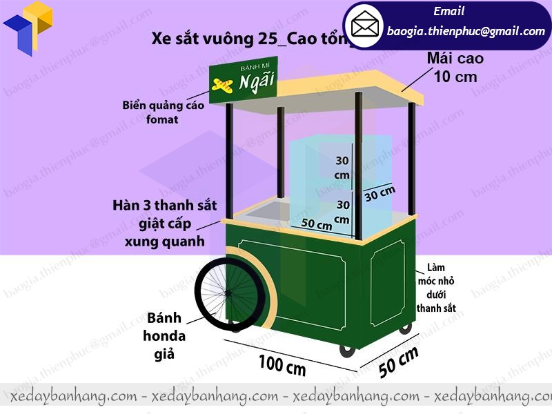 thiết kế xe bán bánh mì
