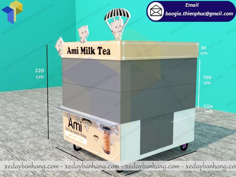 kiot bán trà sữa đẹp