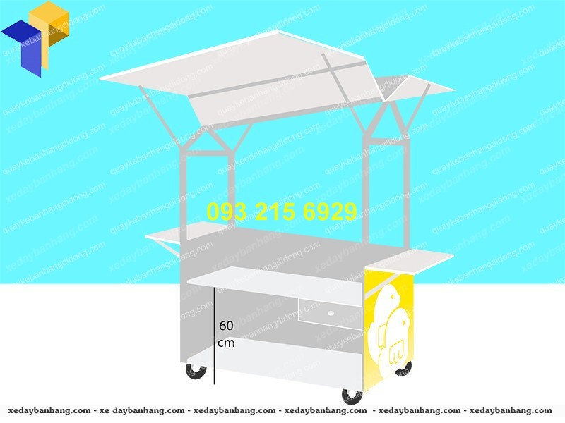 xe inox canh doi thuc an nhanh