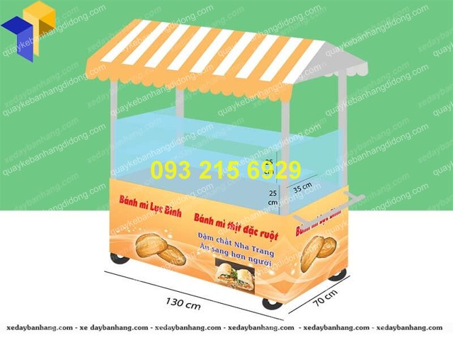 xe ban banh mi thit inox