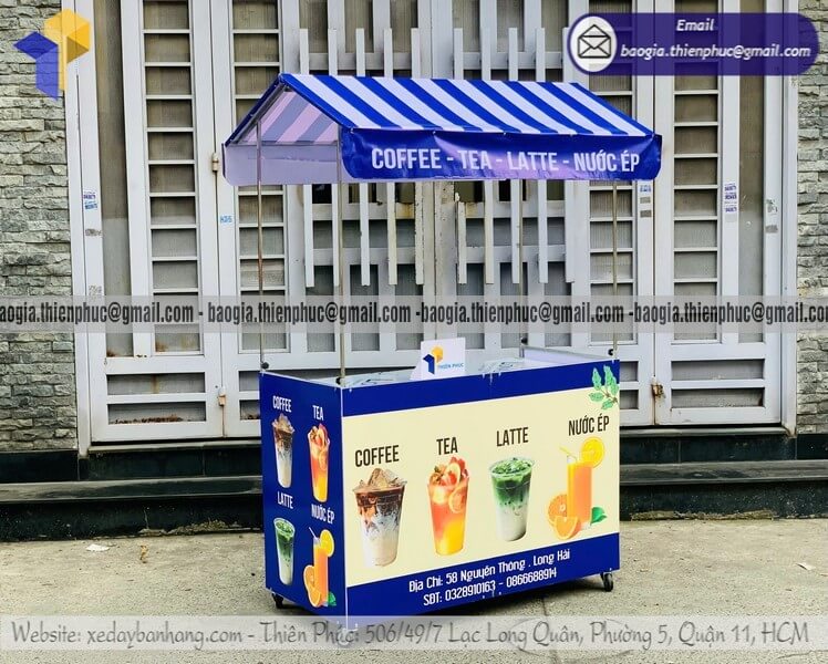 Báo giá quầy bán nước ép dạo lắp ráp lưu động có bánh xe dùng cho bán nước ép trà trái cây