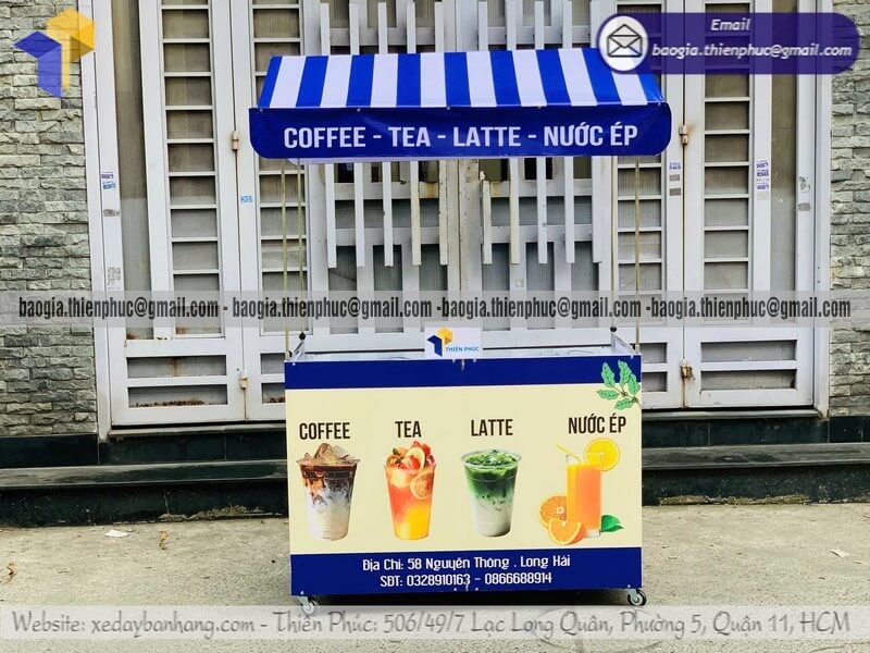 Báo giá quầy bán nước ép dạo lắp ráp lưu động có bánh xe