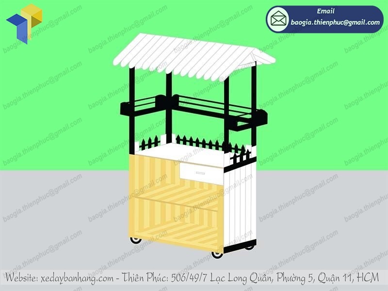 báo giá tủ bán trà sữa bằng gỗ