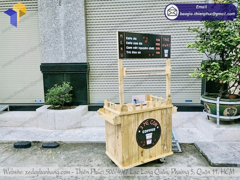 báo giá tủ cafe take away bằng gỗ