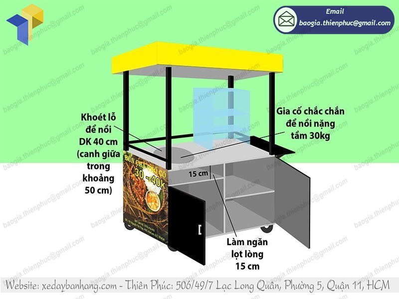 báo giá tủ inox bán bún phở