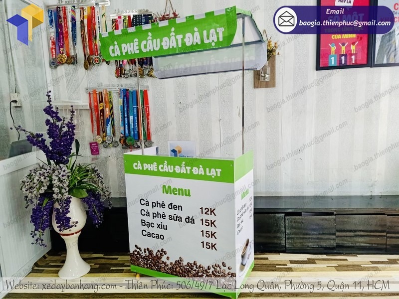 báo giá xe bán cà phê vỉa hè