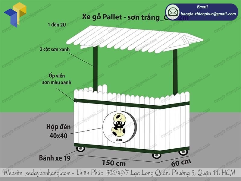 báo giá xe bán nước giải khát bằng gỗ