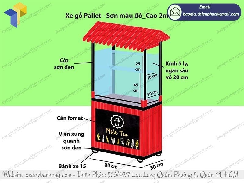 báo giá xe bán trà sữa take away