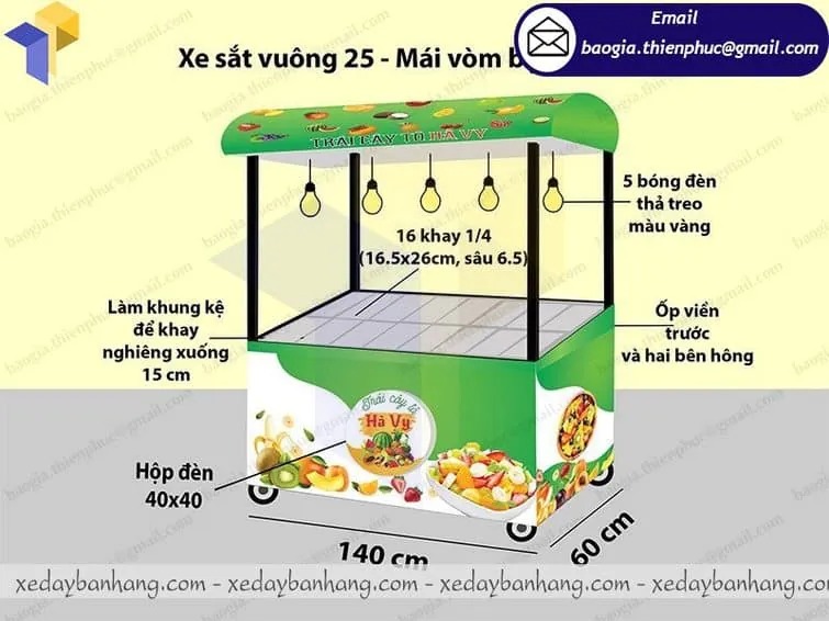 báo giá xe bán trái cây ướp lạnh
