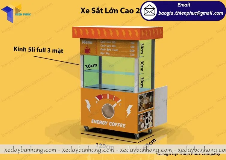 báo giá  xe cà phê bằng sắt