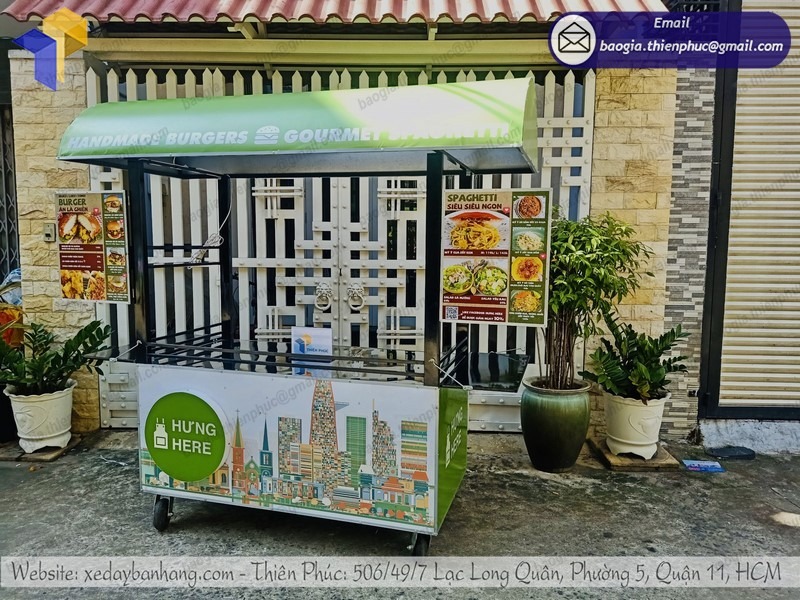 báo giá xe đẩy bán hamburger vỉa hè