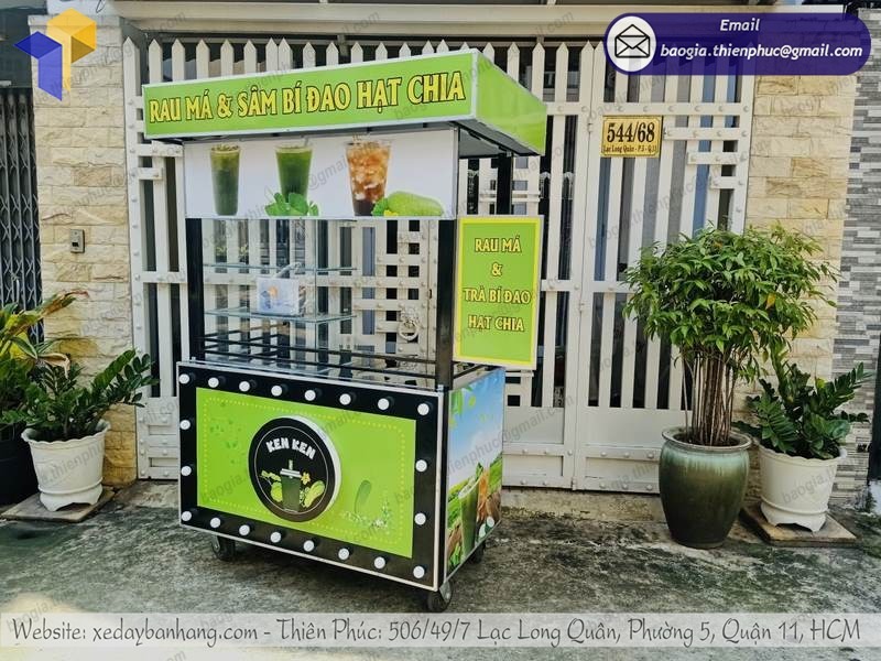 báo giá xe đẩy bán trà bí đao inox