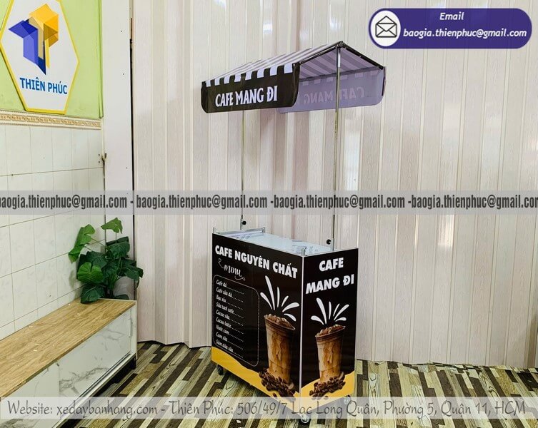 Báo giá xe đẩy cafe đá take away hàng rong lắp ghép làm giàu từ kinh doanh nhỏ gọn