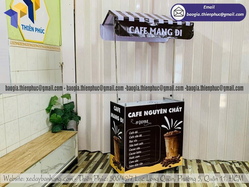Báo giá xe đẩy cafe đá take away hàng rong lắp ghép trà sữa nước mía giá rẻ bất ngờ