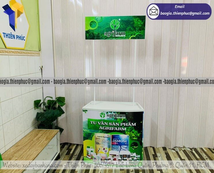 Booth nhựa trưng bày sampling siêu thị di động
