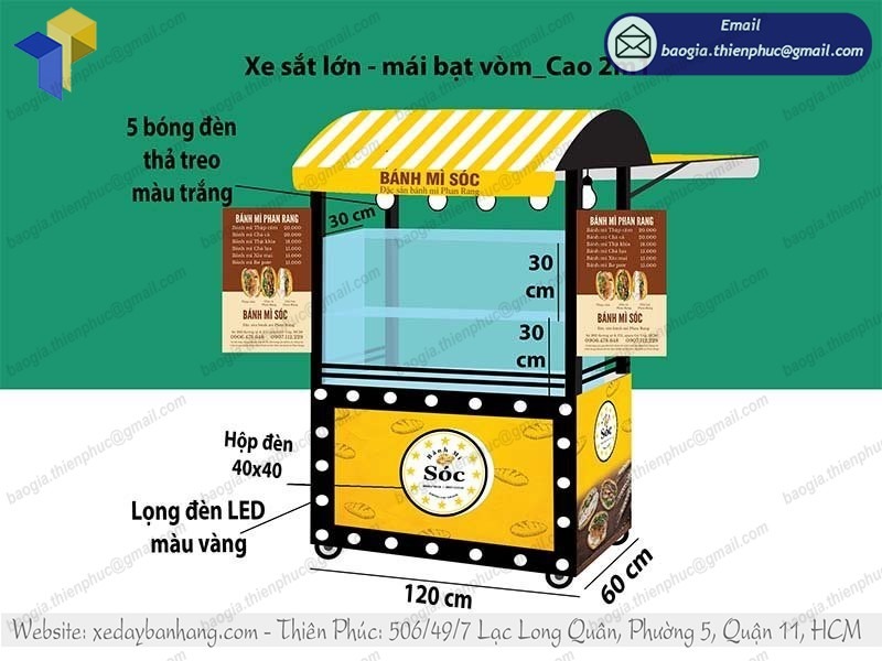 đặt làm quầy xe bán bánh mì