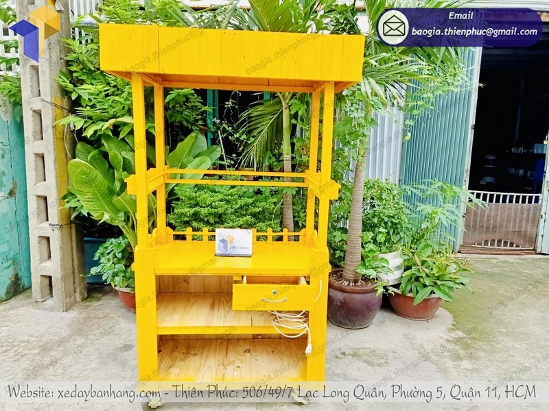 đặt làm tủ bán cà phê bằng gỗ