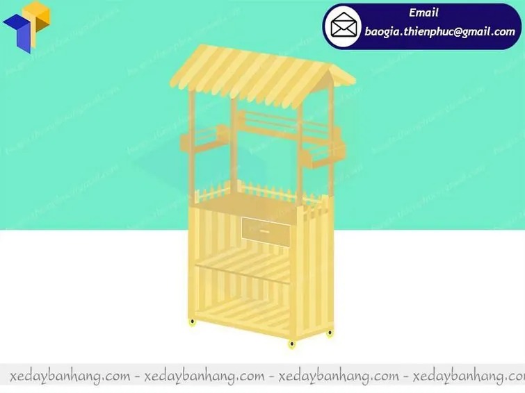 đặt làm tủ gỗ bán trà sữa