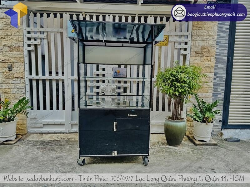 đặt làm xe bán bánh mì que bằng inox