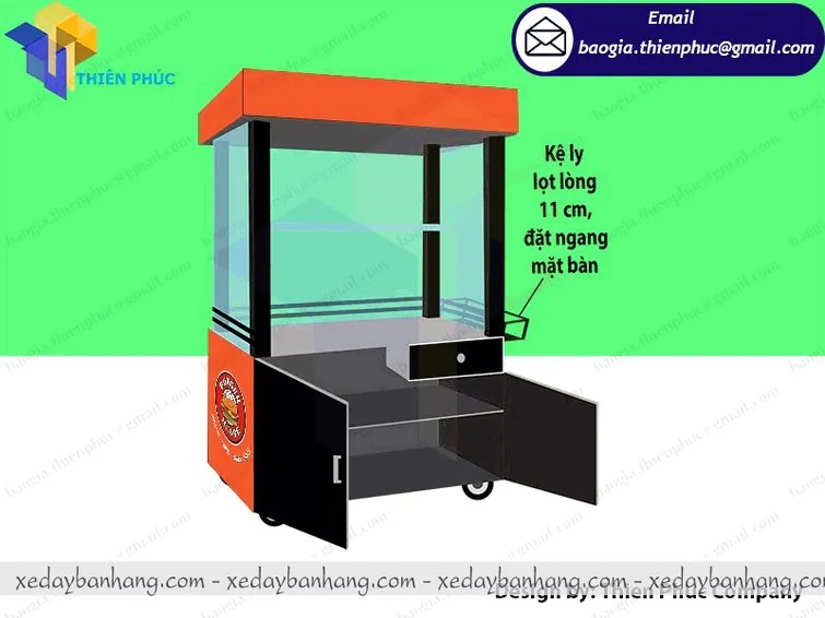 đặt làm xe bán bánh mì take away