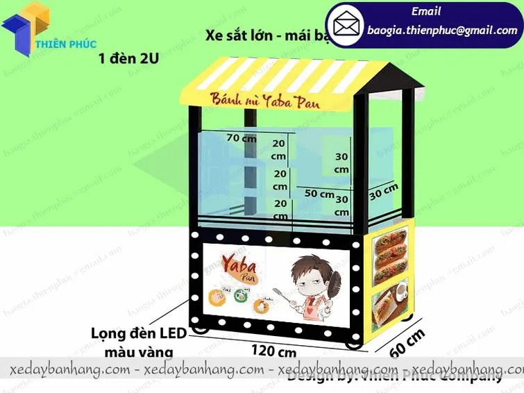 đặt làm xe bán bánh mì take away