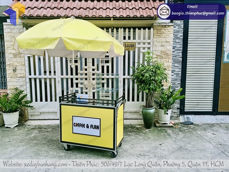 đặt làm xe bán cà phê mang đi inox