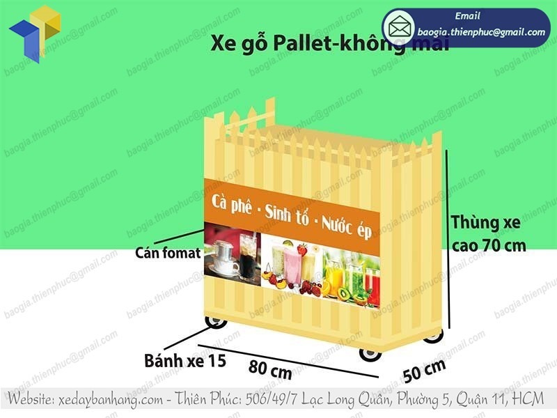 đặt làm xe bán cà phê sinh tố