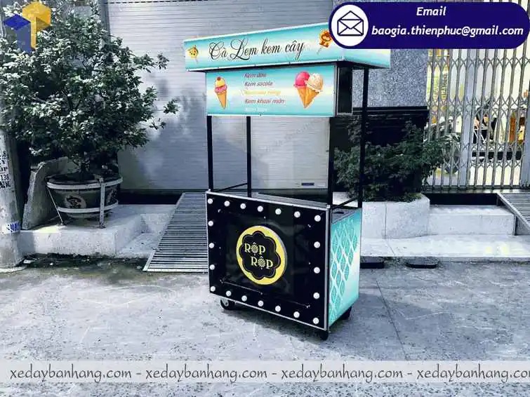 đặt làm xe bán kem tươi bằng sắt