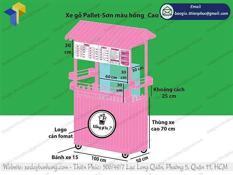 đặt làm xe bán sinh tố nước ép